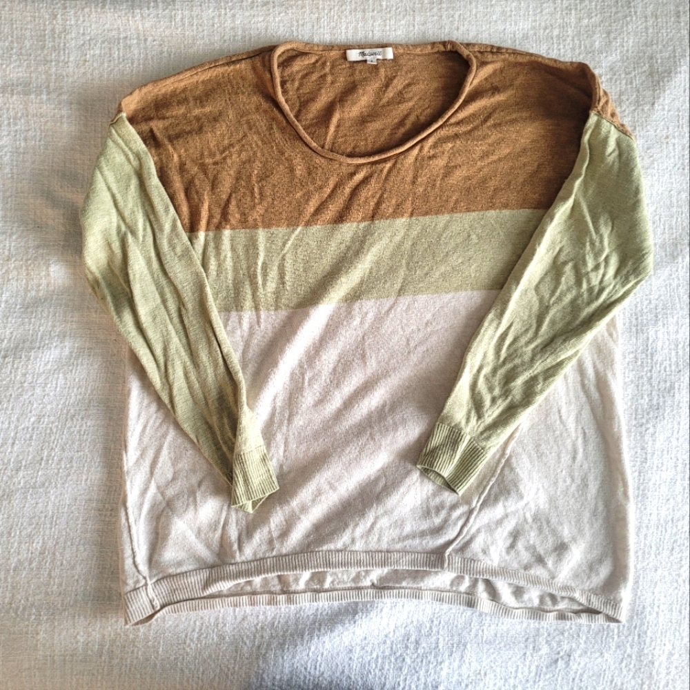 Madewell color block sweater, size small